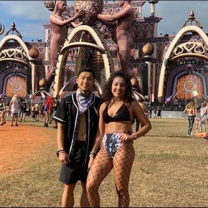 SOLD‼️Acid Sky High Waisted Brazilian Bottoms -FRW